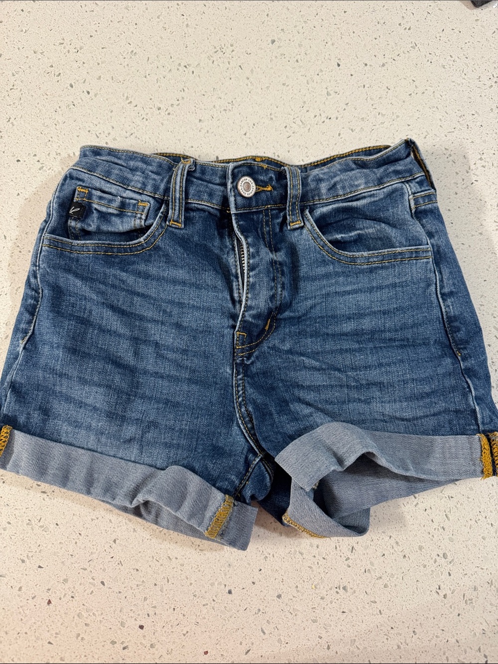 KanCan Classic Dark Blue Rolled Hem Denim Shorts